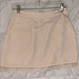 Cream skirt with lace